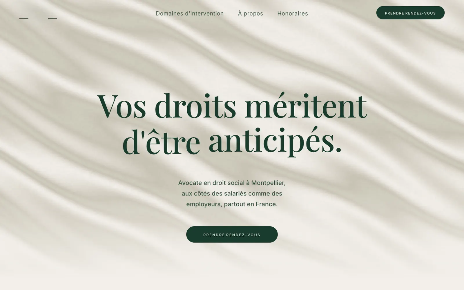 Page d’accueil du site de Julie Torz, avocate à Montpellier